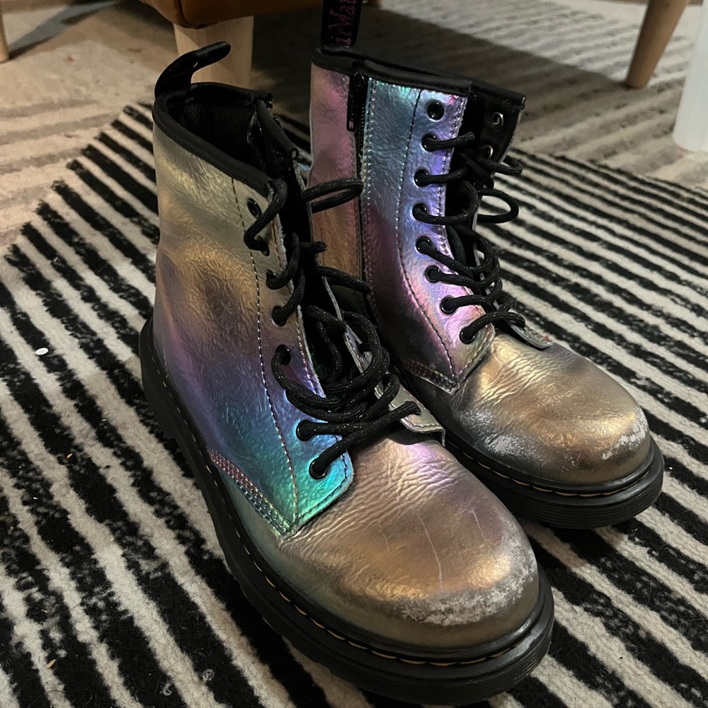 Doc Marten kids Iridescent Lace-Up and zip Boots